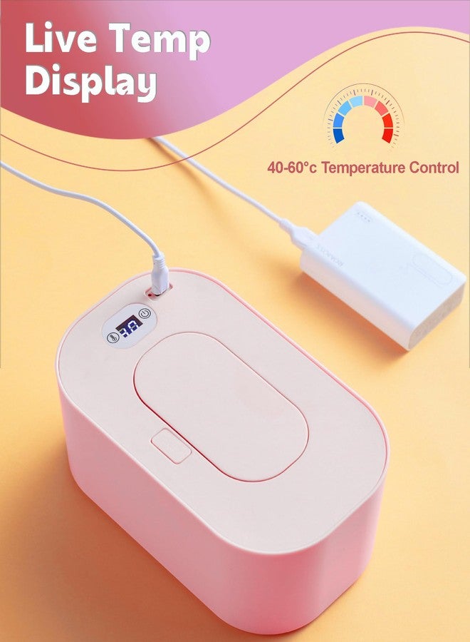 banapoy Baby Wipe Warmer, Portable USB Powered Baby Wet Wipes Dispenser Holder with Temperature Control, Paper Towel Heater for Home, Car, Travel (Roseate) - Image 5